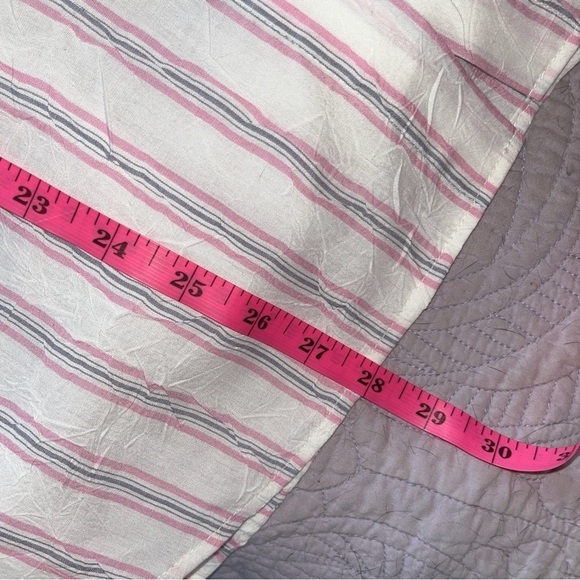 LEUNI Pink and Grey Striped Button Down Cotton-Blend Shirt | WConcept | sze M - Picture 11 of 14